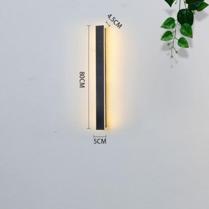 OWEITE 80CM Long Outdoor Modern IP65 Warm White Lamp 220V LED Wall Mount Black Light (19W 80CM Type B)