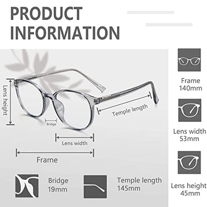 OPTOFENDY Blue Light Blocking Glasses Women, TR90 Round Gradient Computer Eyeglasses, Anti Eyestrain Eyewear