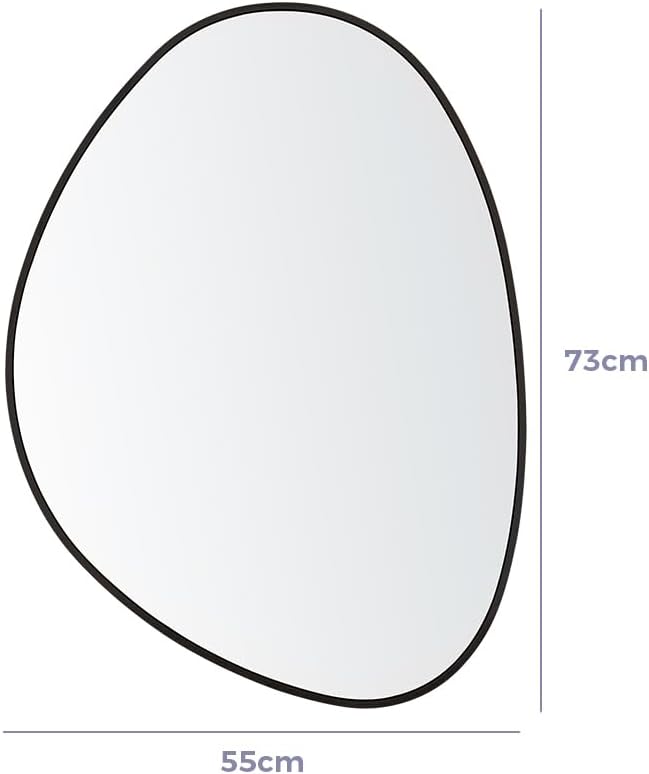 Furb Round Wall Mirror, 80cm Circle Vanity Mirror, Metal Frame Mirror for Living Room, Bathroom, Hallyway (Gold)