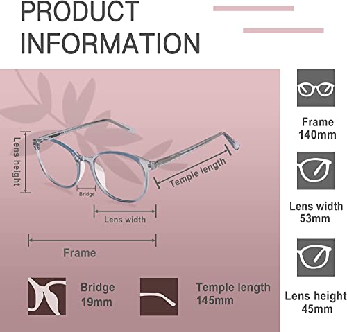 OPTOFENDY Blue Light Blocking Glasses Women, TR90 Round Gradient Computer Eyeglasses, Anti Eyestrain Eyewear