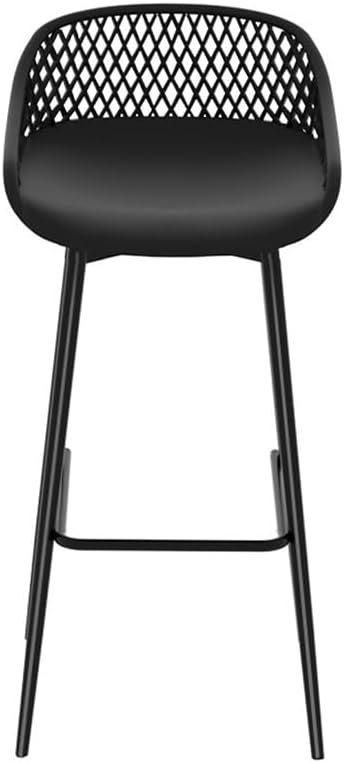 Gardeon Set of 4 Outdoor Bar Stools, Metal Frame Patio Chairs Bistro Dining Lounge Garden Pool Backyard Balcony Deck Furniture, Water-Resistant Backrest Stool with Footrest Black