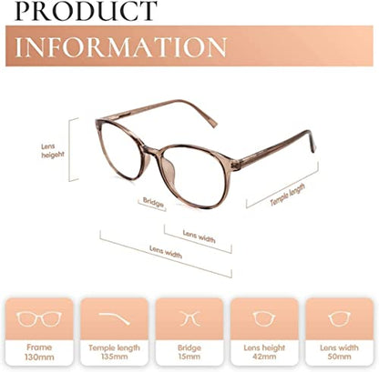 OPTOFENDY Blue Light Blocking Glasses Women, TR90 Round Gradient Computer Eyeglasses, Anti Eyestrain Eyewear