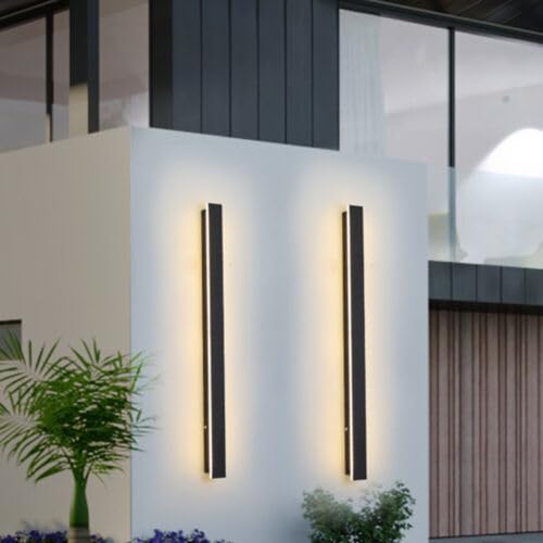 OWEITE 80CM Long Outdoor Modern IP65 Warm White Lamp 220V LED Wall Mount Black Light (19W 80CM Type B)