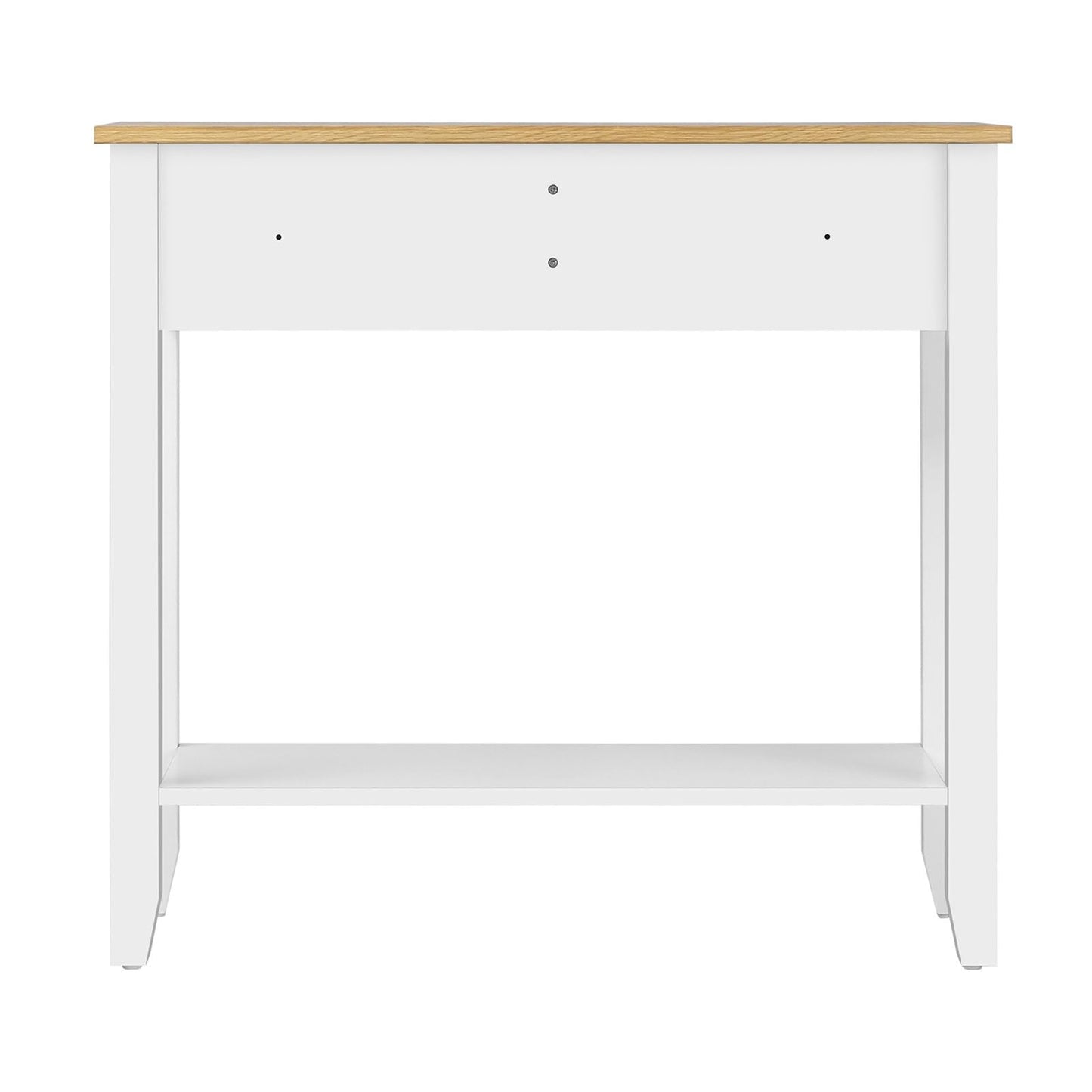 Oikiture Hallway Table Console Table with Marble Tabletop and Steel Frame 95cm