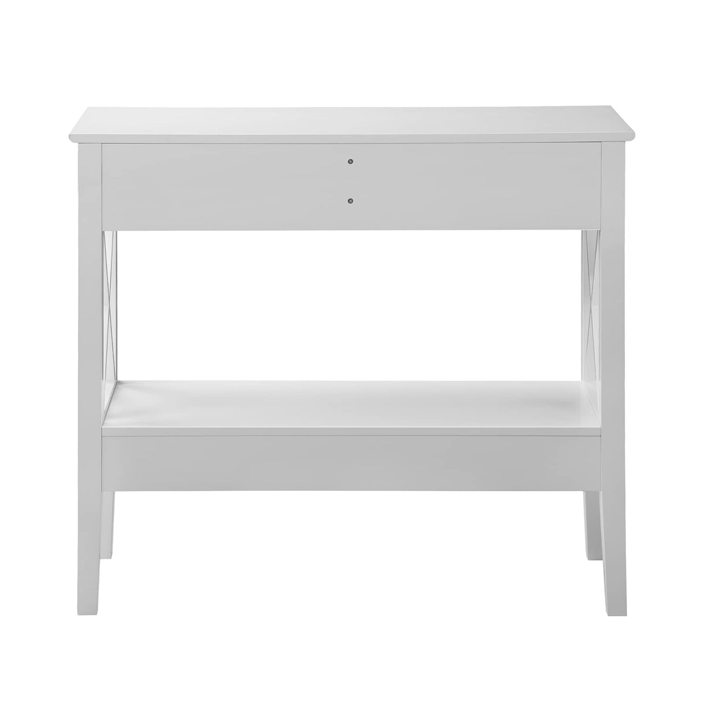 Oikiture Hallway Table Console Table with Marble Tabletop and Steel Frame 95cm