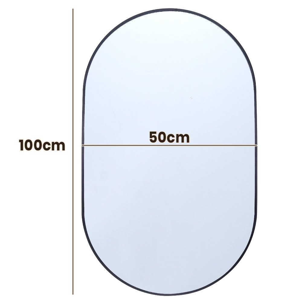 Furb Round Wall Mirror, 80cm Circle Vanity Mirror, Metal Frame Mirror for Living Room, Bathroom, Hallyway (Gold)