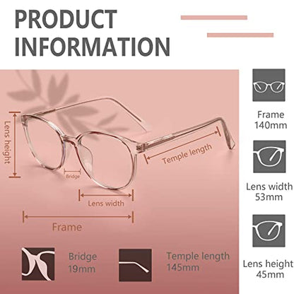 OPTOFENDY Blue Light Blocking Glasses Women, TR90 Round Gradient Computer Eyeglasses, Anti Eyestrain Eyewear