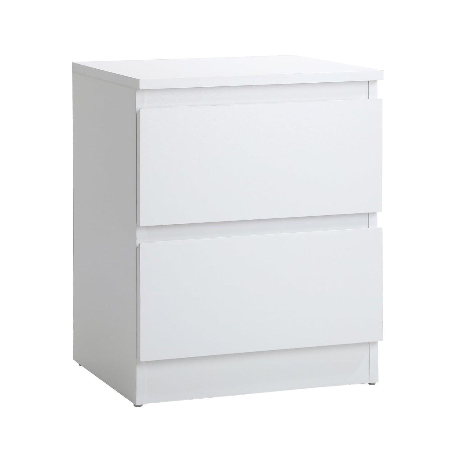 Oikiture Bed Side Table with 2 Drawers White Bedside Table Side End Table