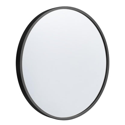 Furb Round Wall Mirror, 80cm Circle Vanity Mirror, Metal Frame Mirror for Living Room, Bathroom, Hallyway (Gold)