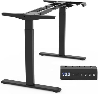 ADVWIN Ergonomic Standing Desk 28"-45" Height Adjustable Electric Sit Stand Desks with Smart Memory Lifting Sturdy Tabletop Motor Computer Workstation for Home, Office, Gaming (Walnut Top Black Legs)