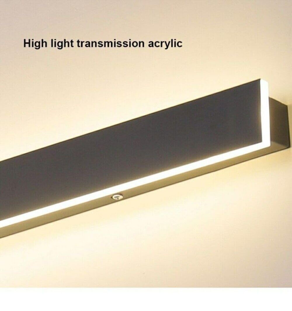 OWEITE 80CM Long Outdoor Modern IP65 Warm White Lamp 220V LED Wall Mount Black Light (19W 80CM Type B)