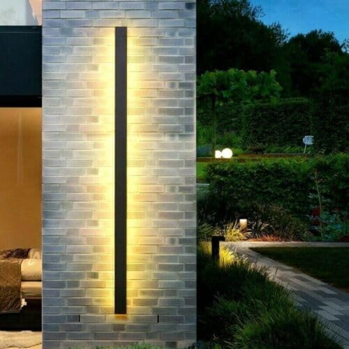 OWEITE 80CM Long Outdoor Modern IP65 Warm White Lamp 220V LED Wall Mount Black Light (19W 80CM Type B)