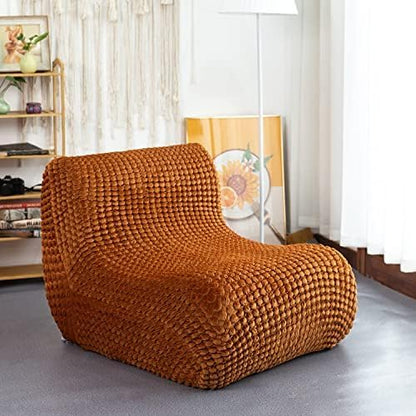 N&V The 2nd Gen Single Foam Sofa, Armless Floor Sofa, One Piece High Density Foam, Removable and Machine Washable Cover, Caramel