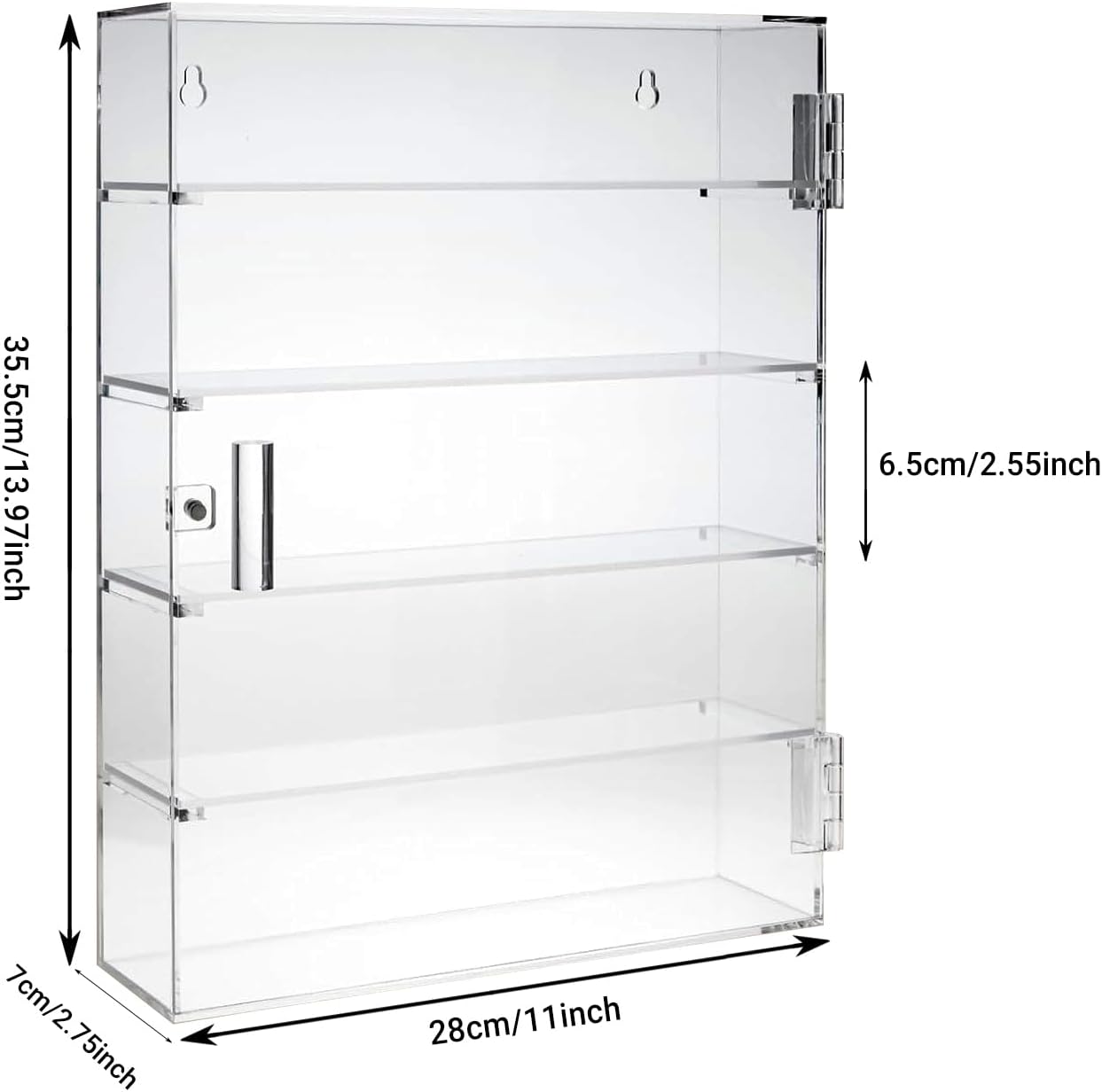 Acrylic Display Case,5 Tiers Clear Display Storage Box,Display Cabinet Figure with Lock,Clear Acrylic Display Case for Collectible,Dust Proof Protection Show case for Collectibles,Crystals,Mini Toys