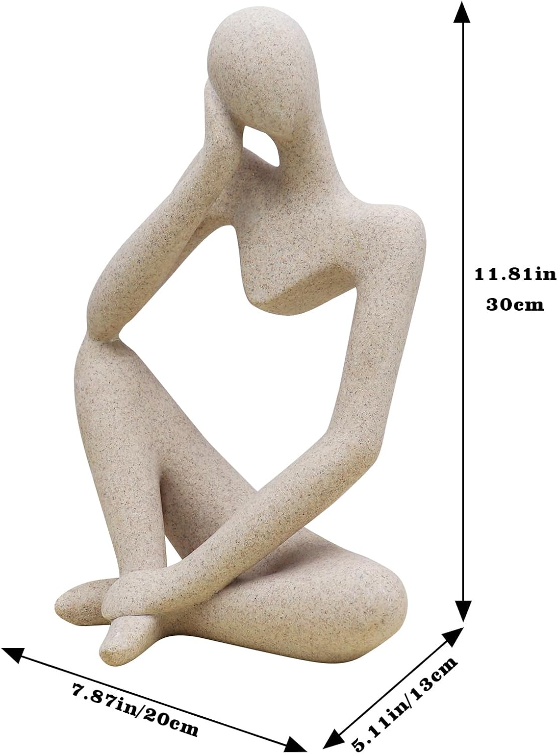 Thinker Statues and Sculptures, Sandstone Resin Thinker Statue Ornaments, Abstract Style Sculptures (Right, Small)