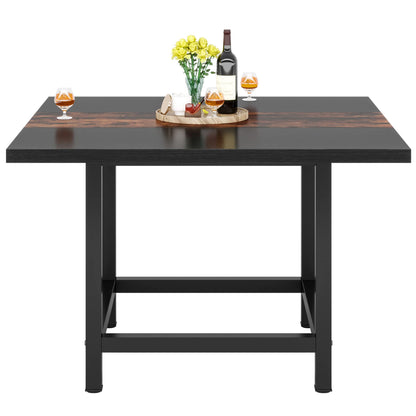 Tribesigns Square Dining Table for 4 People, Farmhouse 39.4"x 39.4"x29.5 “ inches, 2 Person Dinning Table for Dinning Room.