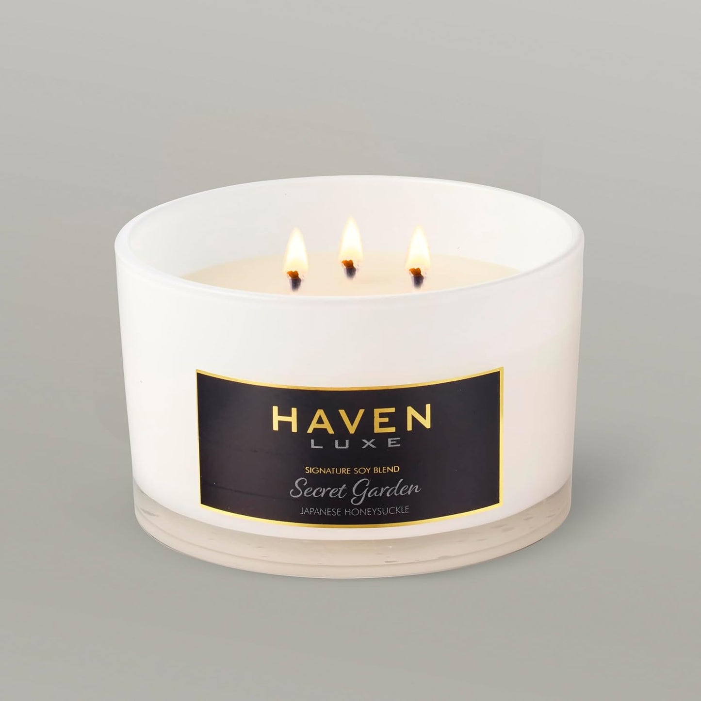 Haven Apple & Peony Scented Candle in Glass Jar - Clean-Burning Soy Wax Blend with Natural Cotton Wick - Long-Lasting Aromatherapy Candle for Home Decor & Fragrance