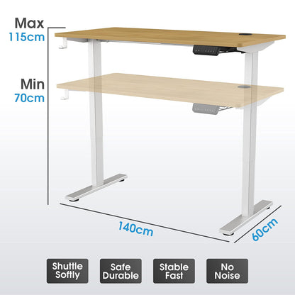 ADVWIN Ergonomic Standing Desk 28"-45" Height Adjustable Electric Sit Stand Desks with Smart Memory Lifting Sturdy Tabletop Motor Computer Workstation for Home, Office, Gaming (Walnut Top Black Legs)