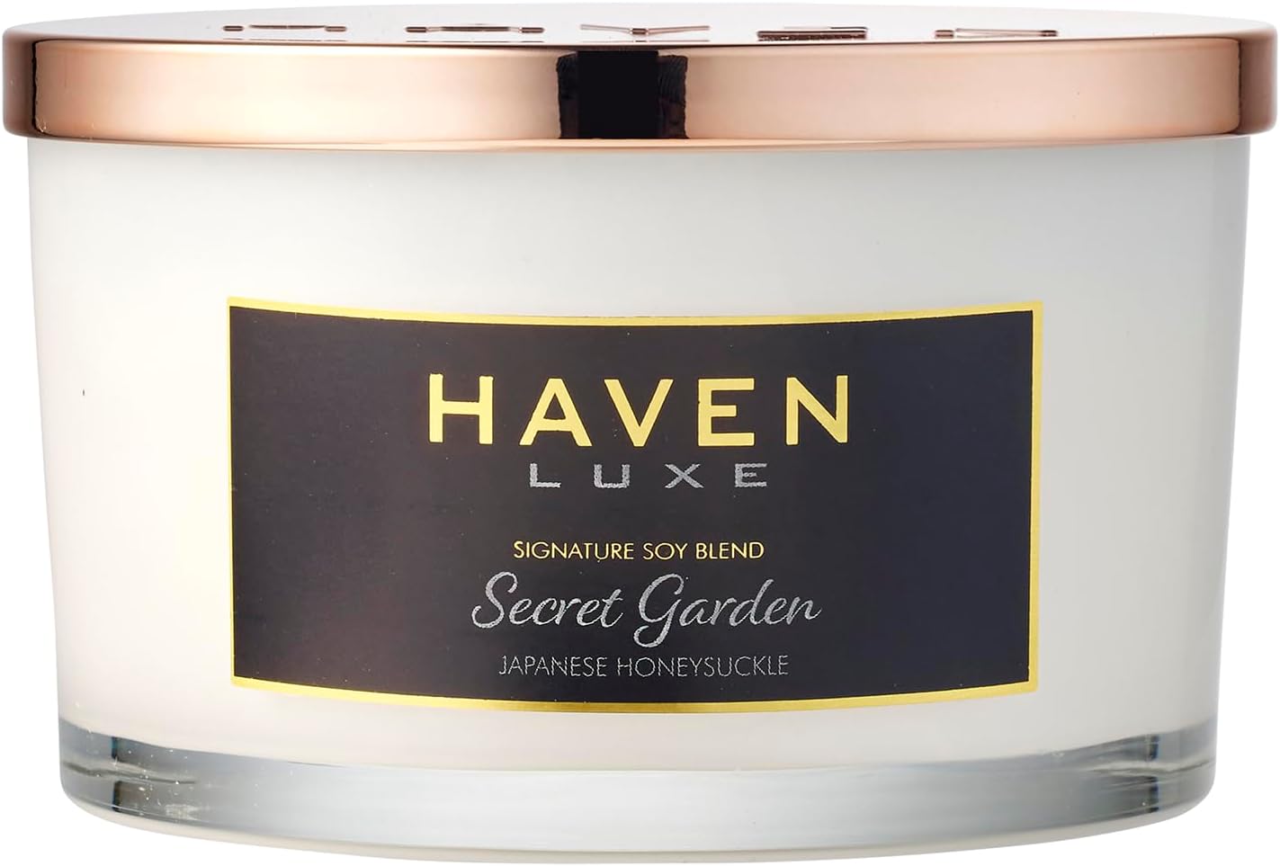 Haven Apple & Peony Scented Candle in Glass Jar - Clean-Burning Soy Wax Blend with Natural Cotton Wick - Long-Lasting Aromatherapy Candle for Home Decor & Fragrance