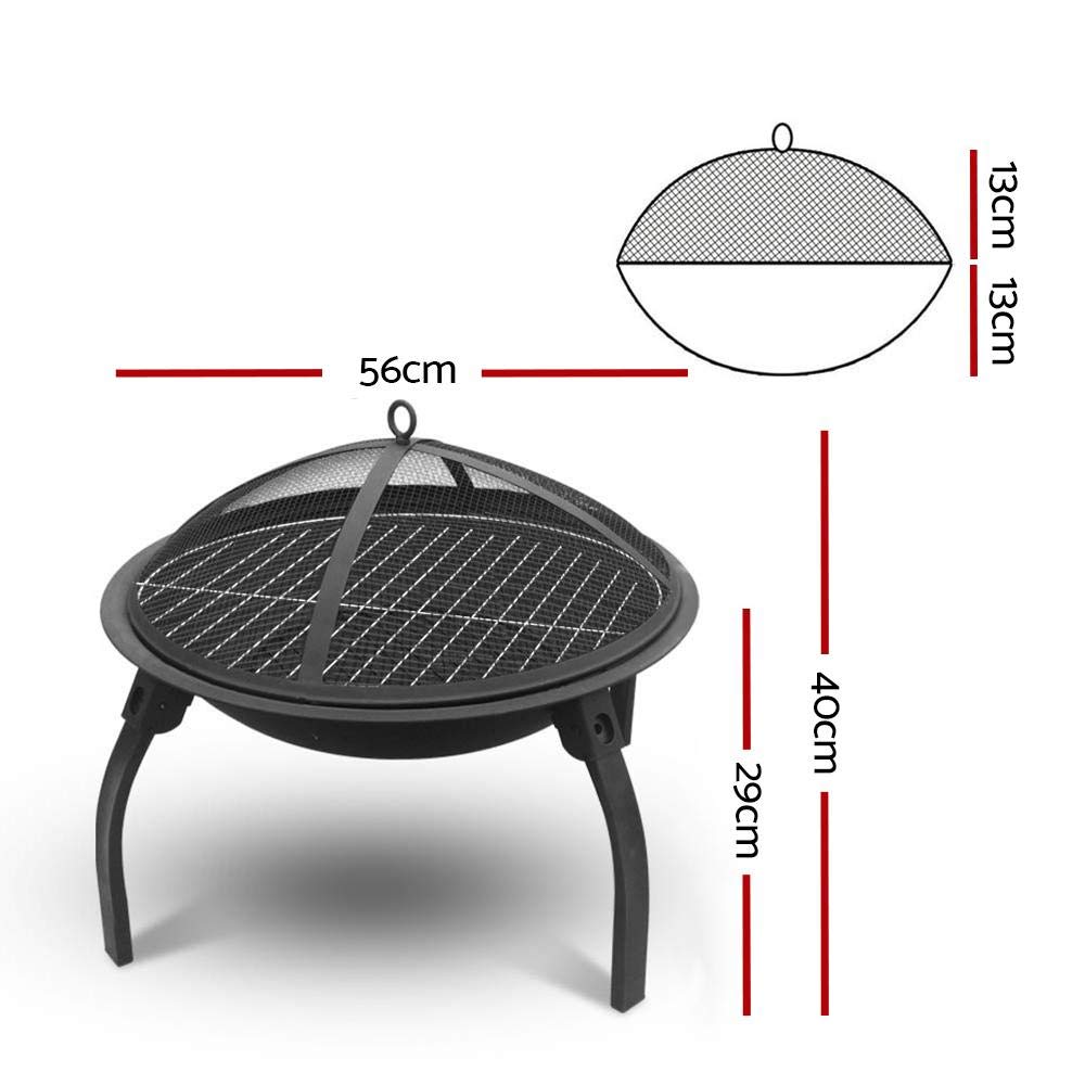 Grillz 26" Outdoor Metal Fire pit Backyard Patio Garden Square Stove Fire Pit With Poker