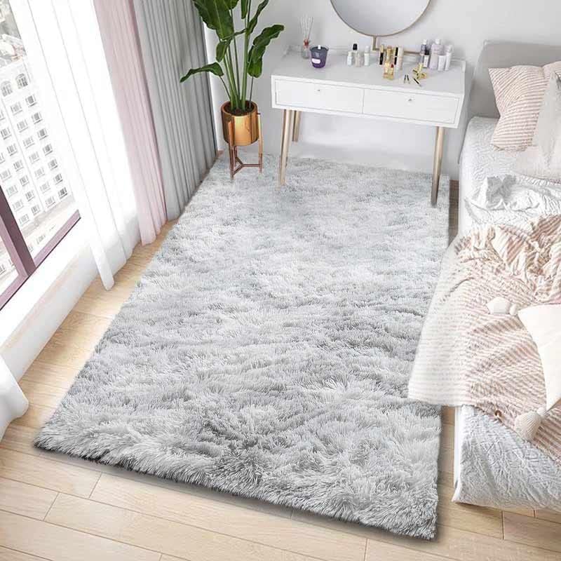 Rugs for Living Room Fluffy Area Rug Shaggy for Bedroom Soft Modern Luxury Fur Carpet for Kids Room Nursery Indoor Plush Furry Rug Comfy Home Decor Floor Mat (White, 80 * 150cm)