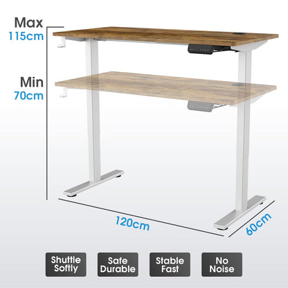 ADVWIN Ergonomic Standing Desk 28"-45" Height Adjustable Electric Sit Stand Desks with Smart Memory Lifting Sturdy Tabletop Motor Computer Workstation for Home, Office, Gaming (Walnut Top Black Legs)