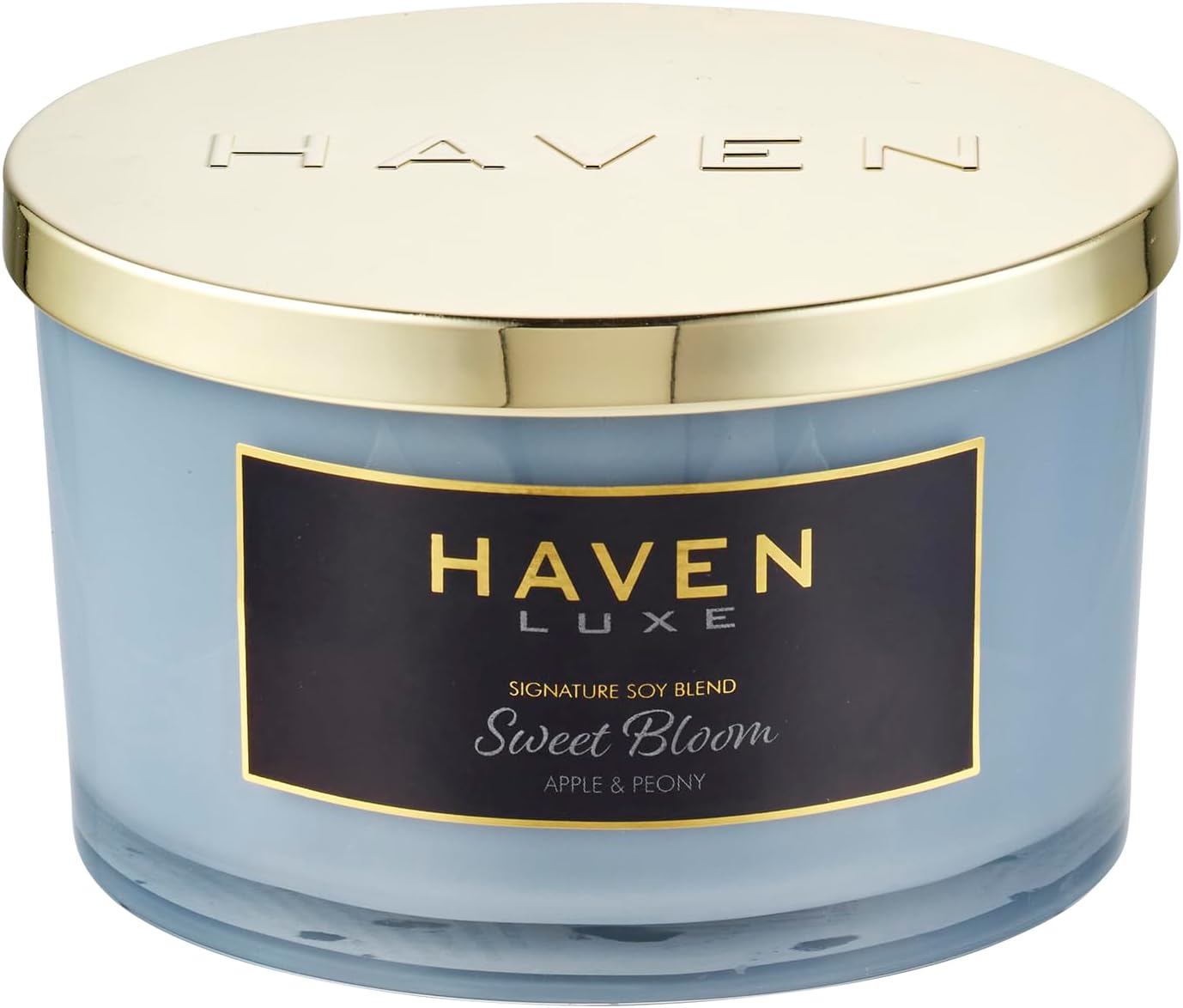 Haven Apple & Peony Scented Candle in Glass Jar - Clean-Burning Soy Wax Blend with Natural Cotton Wick - Long-Lasting Aromatherapy Candle for Home Decor & Fragrance