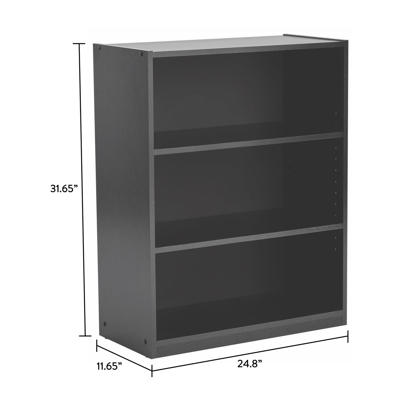 Mainstays 3-Shelf Bookcase with Adjustable Shelves, White