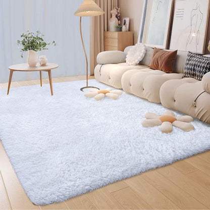 Rugs for Living Room Fluffy Area Rug Shaggy for Bedroom Soft Modern Luxury Fur Carpet for Kids Room Nursery Indoor Plush Furry Rug Comfy Home Decor Floor Mat (White, 80 * 150cm)