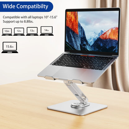 BESIGN LSX7 Laptop Stand with 360° Rotating Base, Ergonomic Adjustable Notebook Stand, Riser Holder Computer Stand Compatible with Air, Pro, Dell, HP, Lenovo More 10-15.6" Laptops (Black)