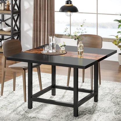 Tribesigns Square Dining Table for 4 People, Farmhouse 39.4"x 39.4"x29.5 “ inches, 2 Person Dinning Table for Dinning Room.