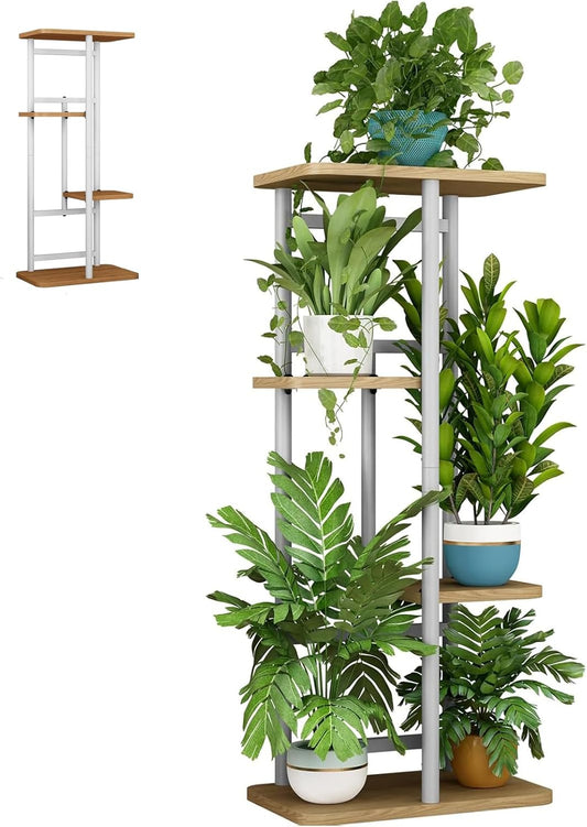 4 Tier 5 Potted Indoor Plant Stand, Flower Plants Shelf Multiple Stands for Outdoor Garden Living Room Balcony Corner, 36*23*74Cm