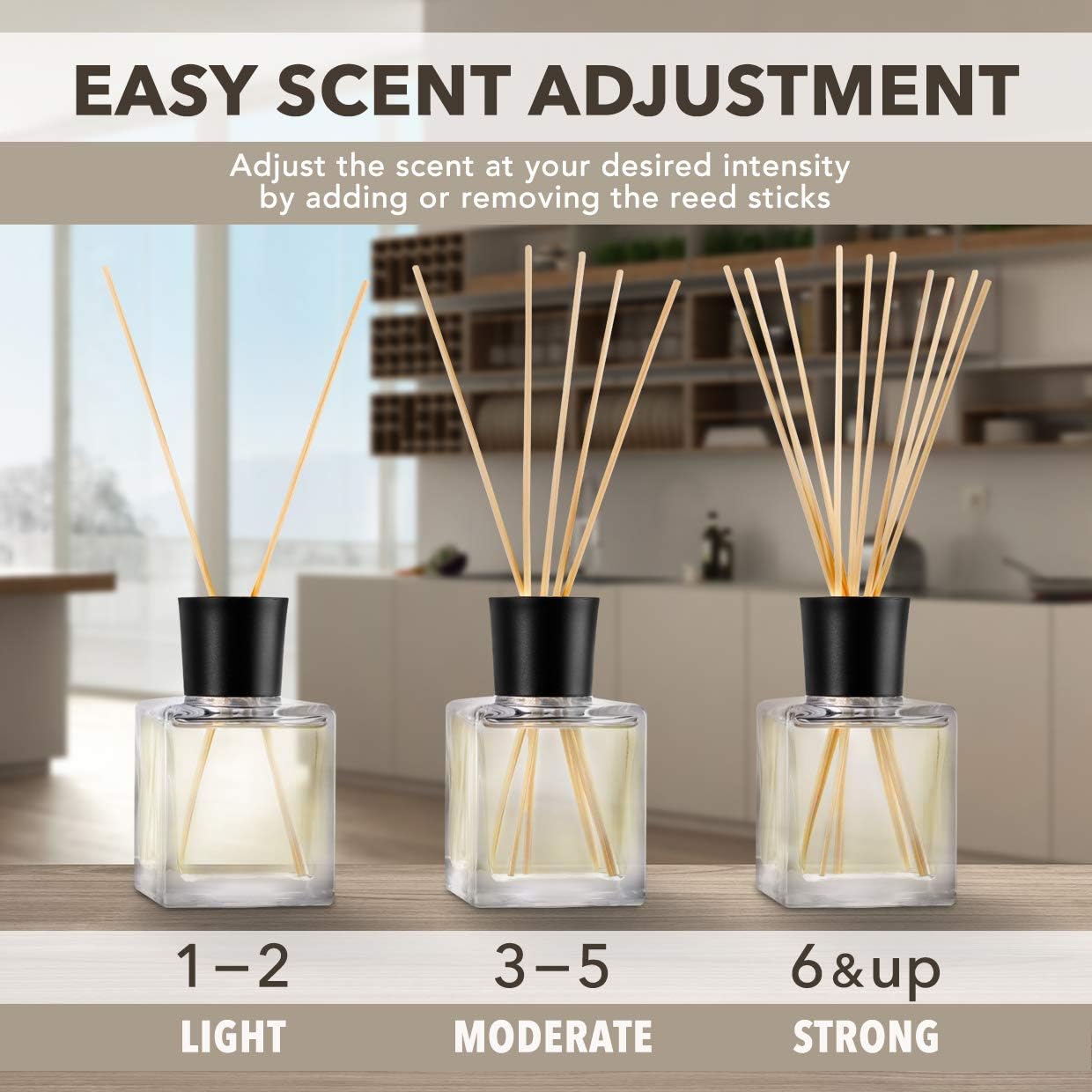 Orange Reed Diffuser Natural Essential Orange Oil 200ml - Fresh & Long Lasting Home Fragrance - 0% Alcohol - Gift Set with Bamboo Sticks - Best for Aromatherapy - Spa - Home - Kitchen - Bath - Office