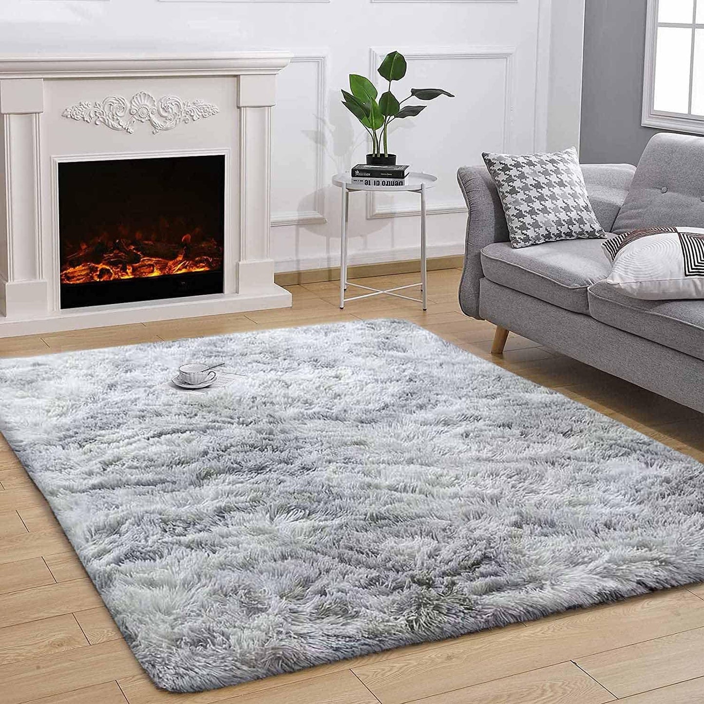 Rugs for Living Room Fluffy Area Rug Shaggy for Bedroom Soft Modern Luxury Fur Carpet for Kids Room Nursery Indoor Plush Furry Rug Comfy Home Decor Floor Mat (White, 80 * 150cm)