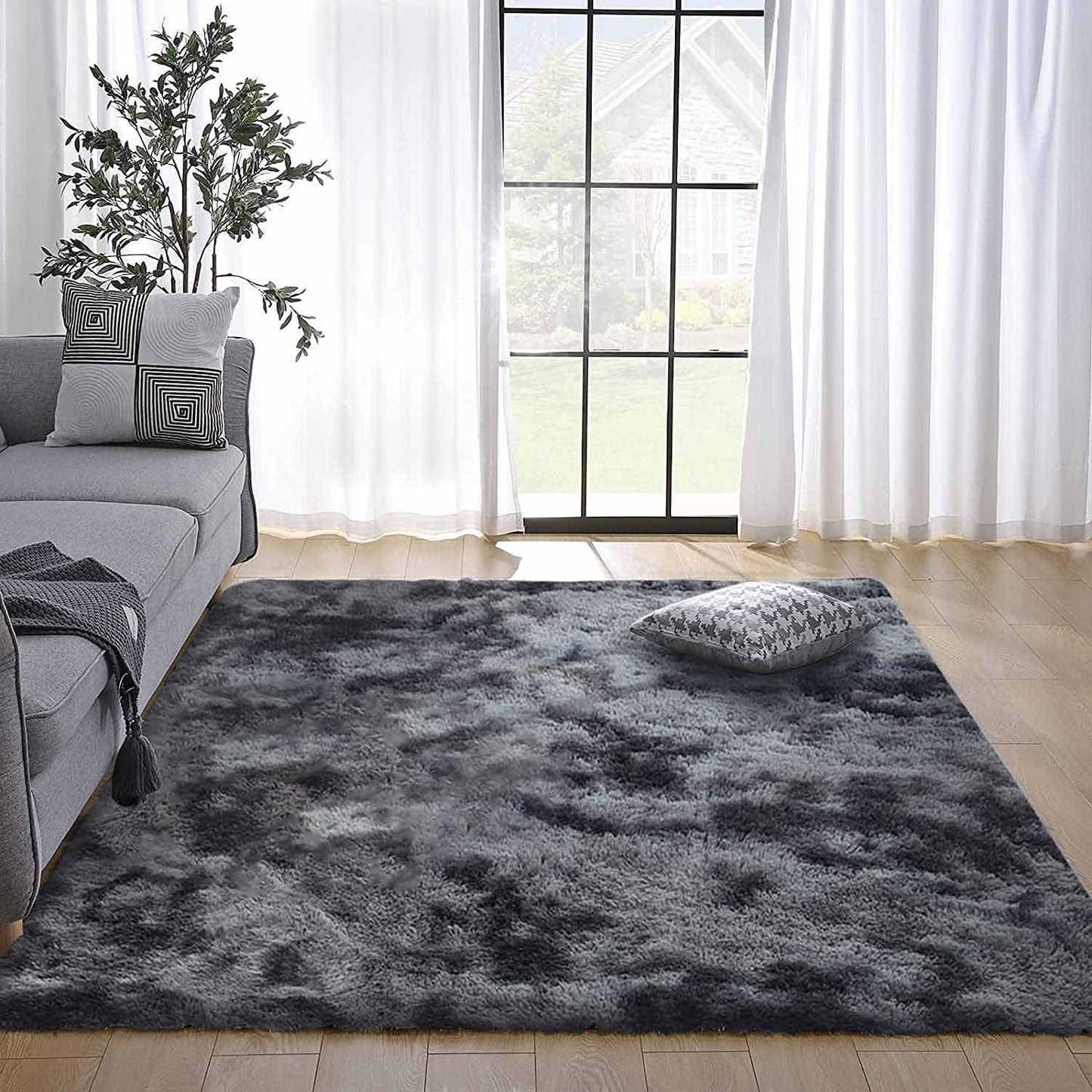 Rugs for Living Room Fluffy Area Rug Shaggy for Bedroom Soft Modern Luxury Fur Carpet for Kids Room Nursery Indoor Plush Furry Rug Comfy Home Decor Floor Mat (White, 80 * 150cm)