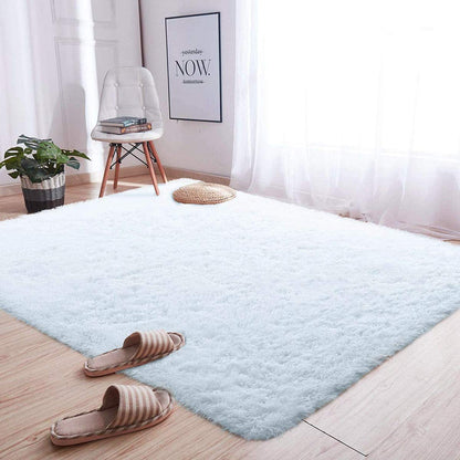 Rugs for Living Room Fluffy Area Rug Shaggy for Bedroom Soft Modern Luxury Fur Carpet for Kids Room Nursery Indoor Plush Furry Rug Comfy Home Decor Floor Mat (White, 80 * 150cm)