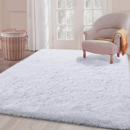 Rugs for Living Room Fluffy Area Rug Shaggy for Bedroom Soft Modern Luxury Fur Carpet for Kids Room Nursery Indoor Plush Furry Rug Comfy Home Decor Floor Mat (White, 80 * 150cm)