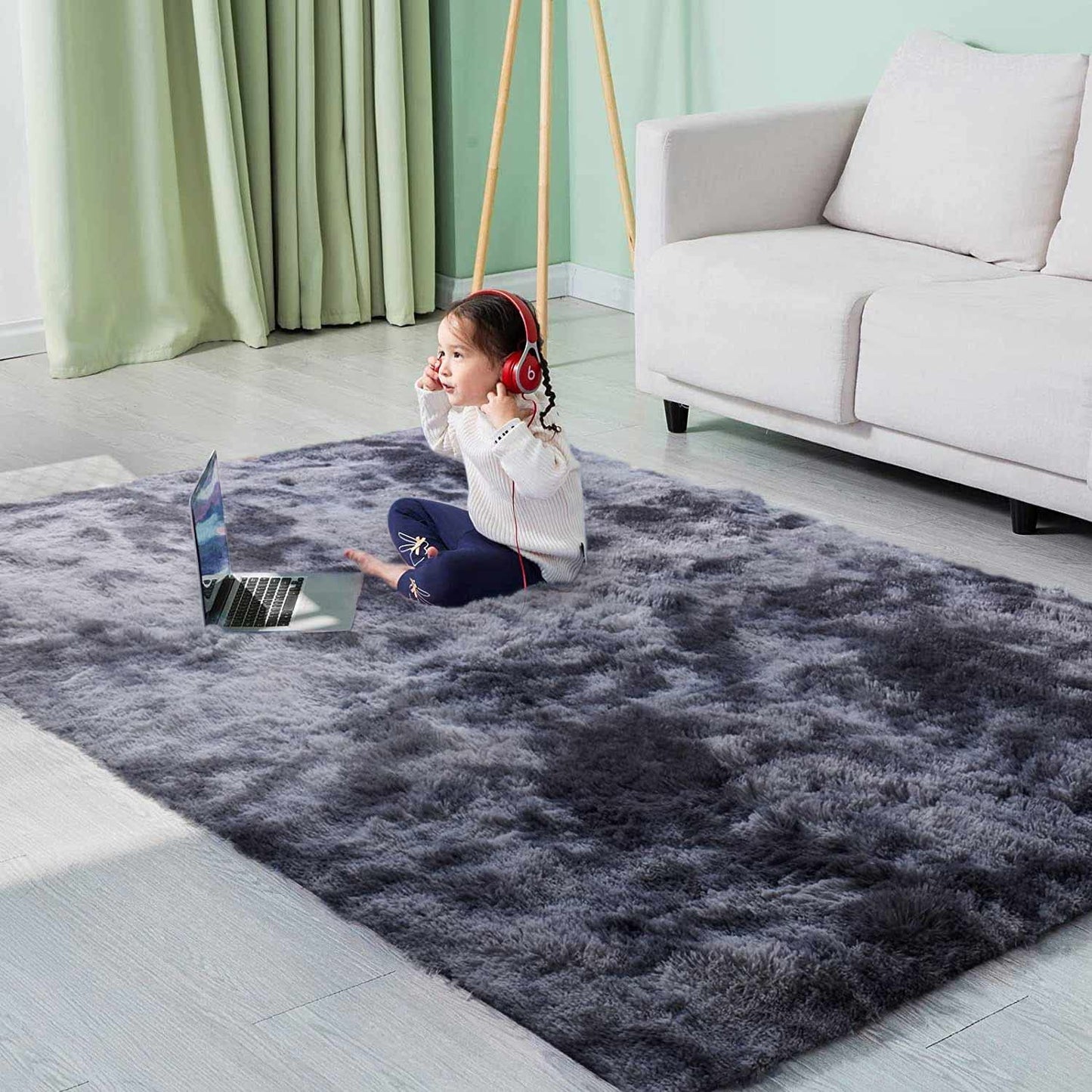 Rugs for Living Room Fluffy Area Rug Shaggy for Bedroom Soft Modern Luxury Fur Carpet for Kids Room Nursery Indoor Plush Furry Rug Comfy Home Decor Floor Mat (White, 80 * 150cm)