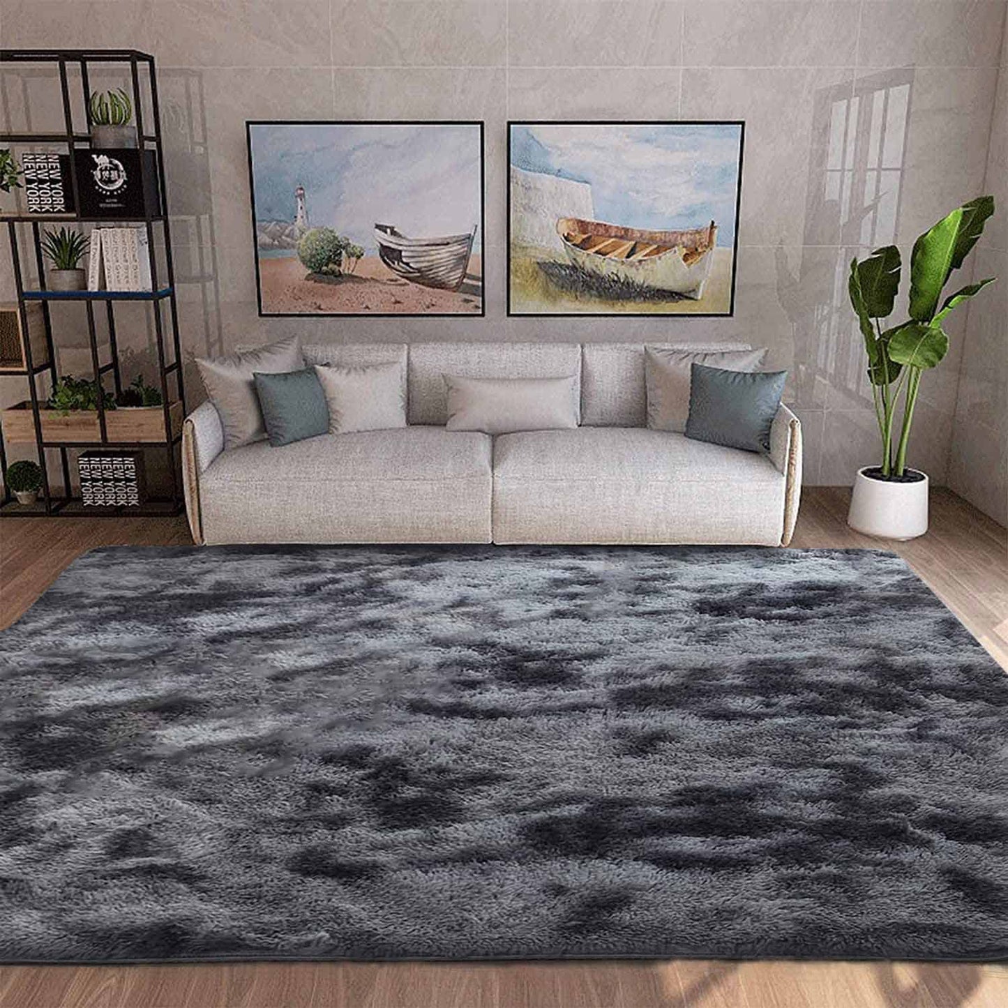 Rugs for Living Room Fluffy Area Rug Shaggy for Bedroom Soft Modern Luxury Fur Carpet for Kids Room Nursery Indoor Plush Furry Rug Comfy Home Decor Floor Mat (White, 80 * 150cm)