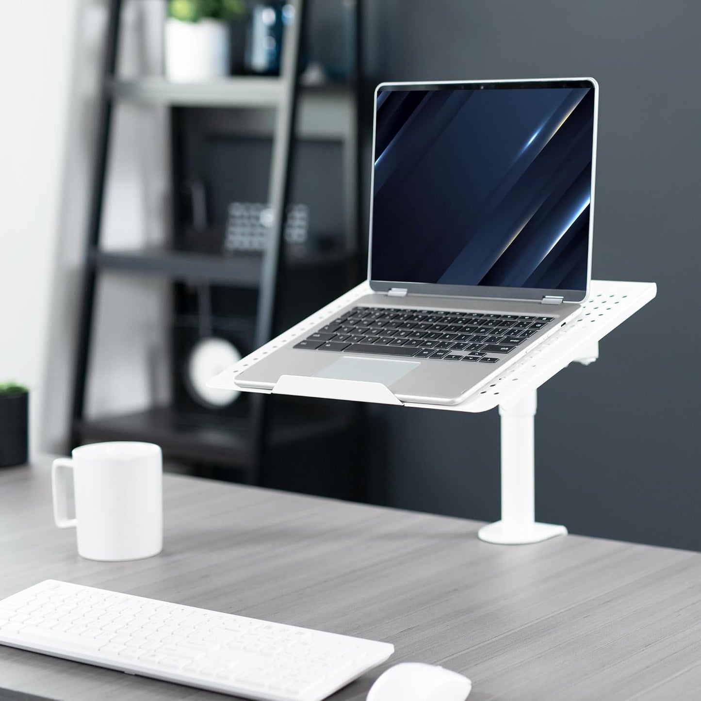 VIVO Single Laptop Notebook Desk Mount Stand, Fully Adjustable Extension with C-clamp, Fits up to 17 inch Laptops, Black, STAND-V001L