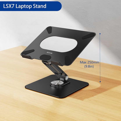 BESIGN LSX7 Laptop Stand with 360° Rotating Base, Ergonomic Adjustable Notebook Stand, Riser Holder Computer Stand Compatible with Air, Pro, Dell, HP, Lenovo More 10-15.6" Laptops (Black)