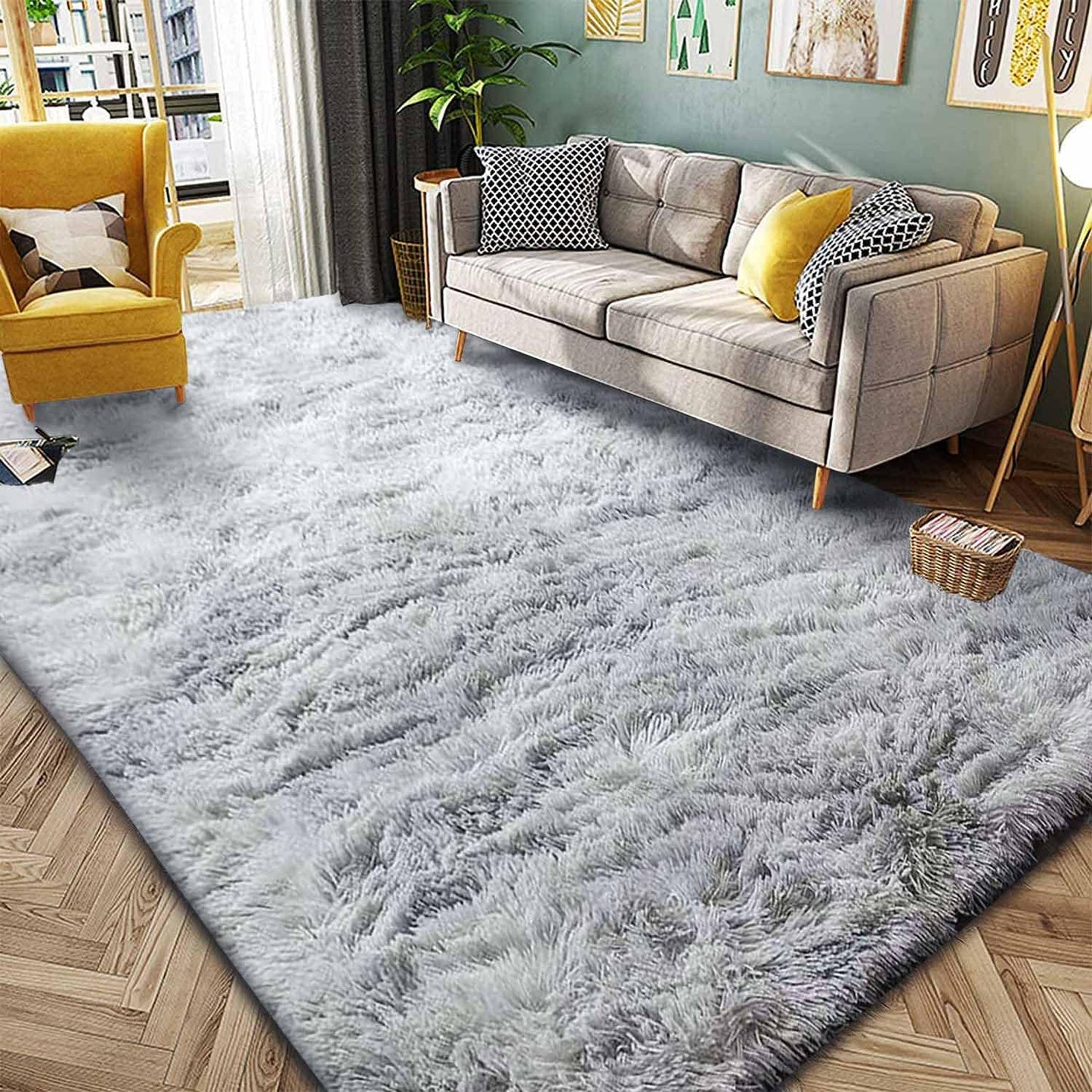 Rugs for Living Room Fluffy Area Rug Shaggy for Bedroom Soft Modern Luxury Fur Carpet for Kids Room Nursery Indoor Plush Furry Rug Comfy Home Decor Floor Mat (White, 80 * 150cm)