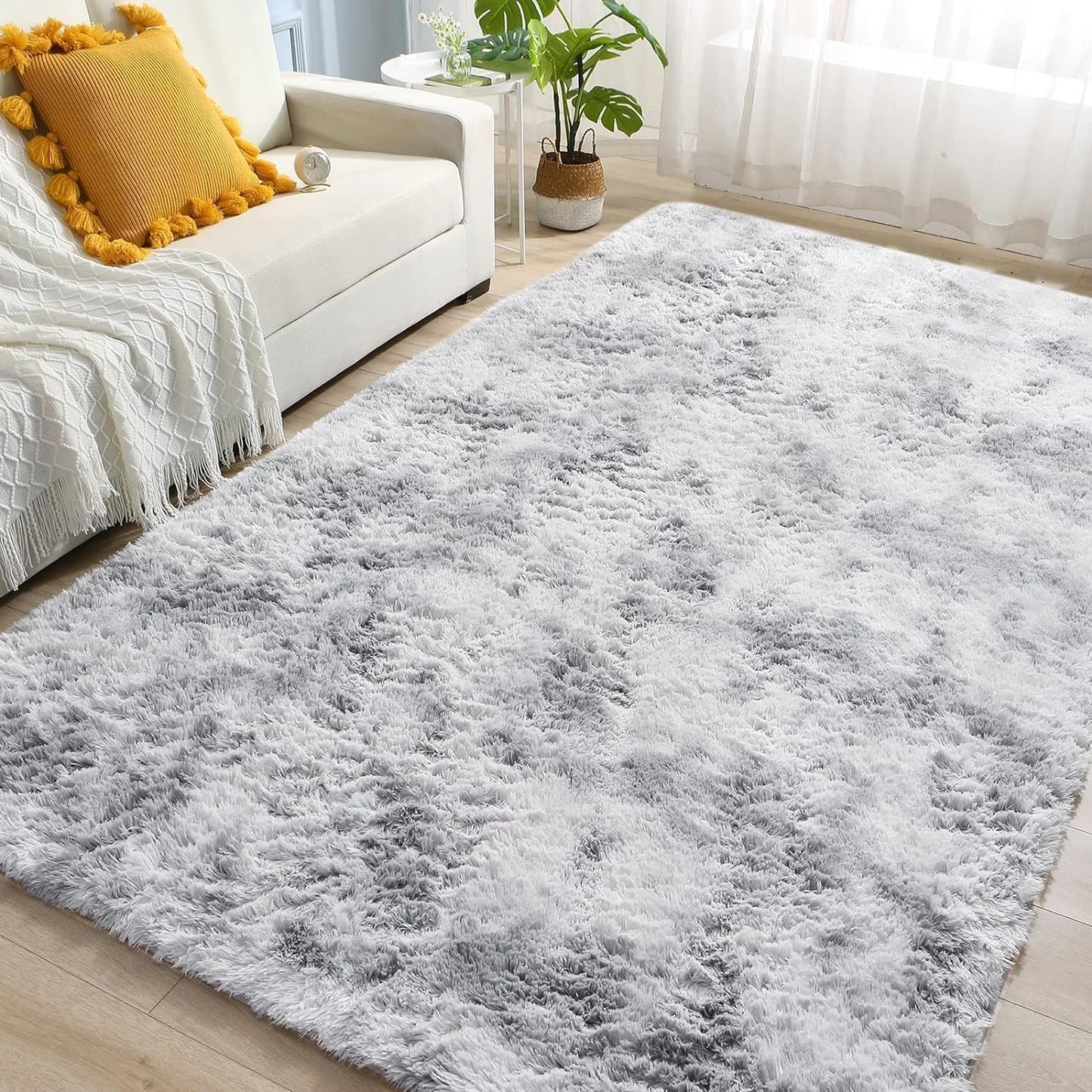 Rugs for Living Room Fluffy Area Rug Shaggy for Bedroom Soft Modern Luxury Fur Carpet for Kids Room Nursery Indoor Plush Furry Rug Comfy Home Decor Floor Mat (White, 80 * 150cm)