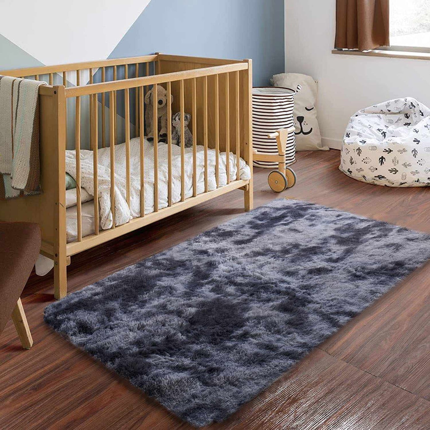 Rugs for Living Room Fluffy Area Rug Shaggy for Bedroom Soft Modern Luxury Fur Carpet for Kids Room Nursery Indoor Plush Furry Rug Comfy Home Decor Floor Mat (White, 80 * 150cm)