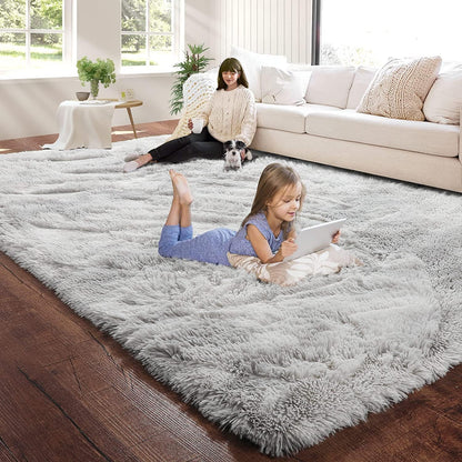 Rugs for Living Room Fluffy Area Rug Shaggy for Bedroom Soft Modern Luxury Fur Carpet for Kids Room Nursery Indoor Plush Furry Rug Comfy Home Decor Floor Mat (White, 80 * 150cm)