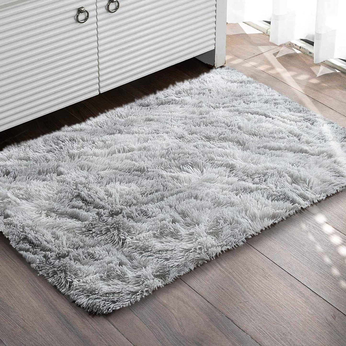 Rugs for Living Room Fluffy Area Rug Shaggy for Bedroom Soft Modern Luxury Fur Carpet for Kids Room Nursery Indoor Plush Furry Rug Comfy Home Decor Floor Mat (White, 80 * 150cm)