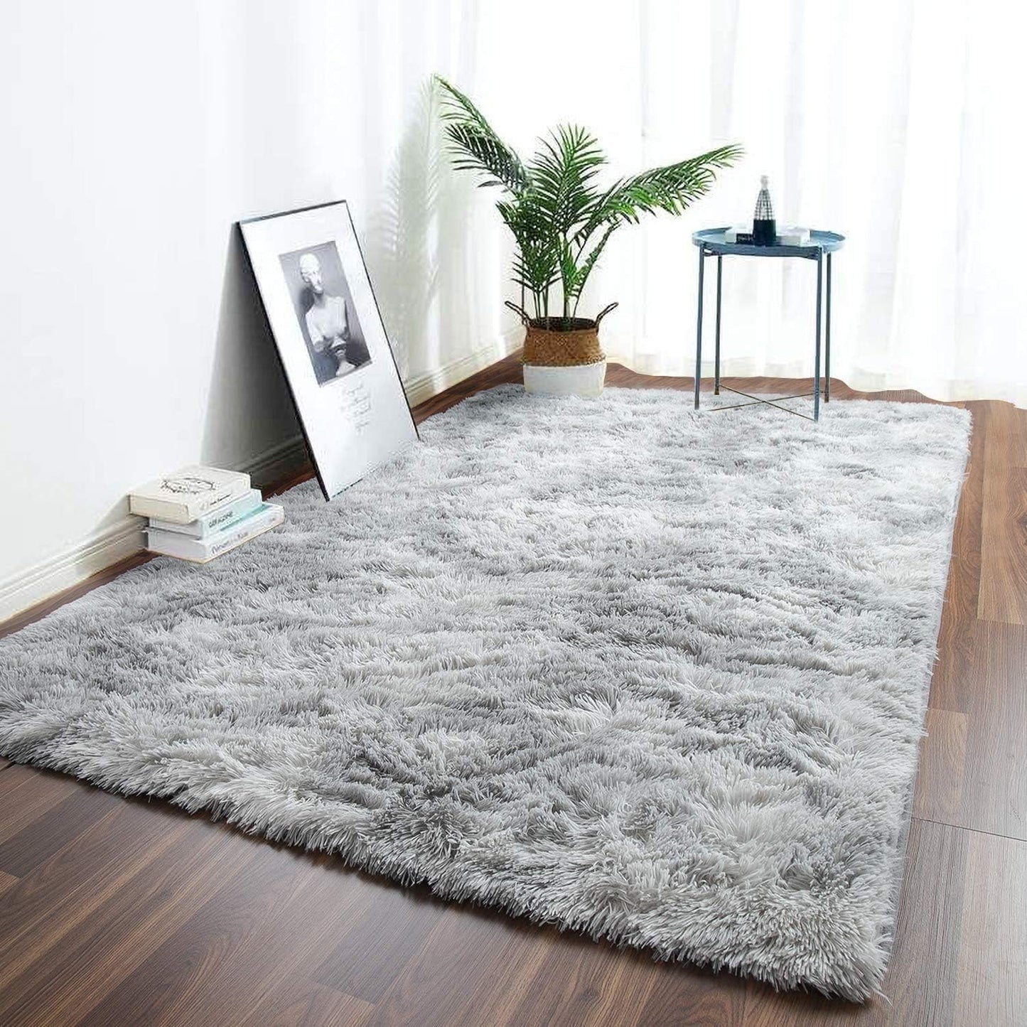 Rugs for Living Room Fluffy Area Rug Shaggy for Bedroom Soft Modern Luxury Fur Carpet for Kids Room Nursery Indoor Plush Furry Rug Comfy Home Decor Floor Mat (White, 80 * 150cm)