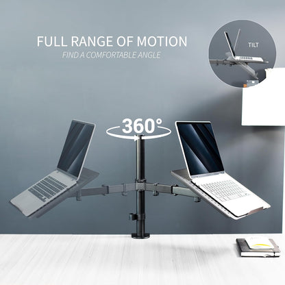 VIVO Single Laptop Notebook Desk Mount Stand, Fully Adjustable Extension with C-clamp, Fits up to 17 inch Laptops, Black, STAND-V001L