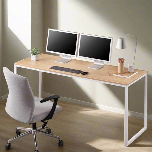 Zinus Jennifer Modern Office Soho Desk Laptop Computer Study Student Table Wood Metal - Natural 160cm