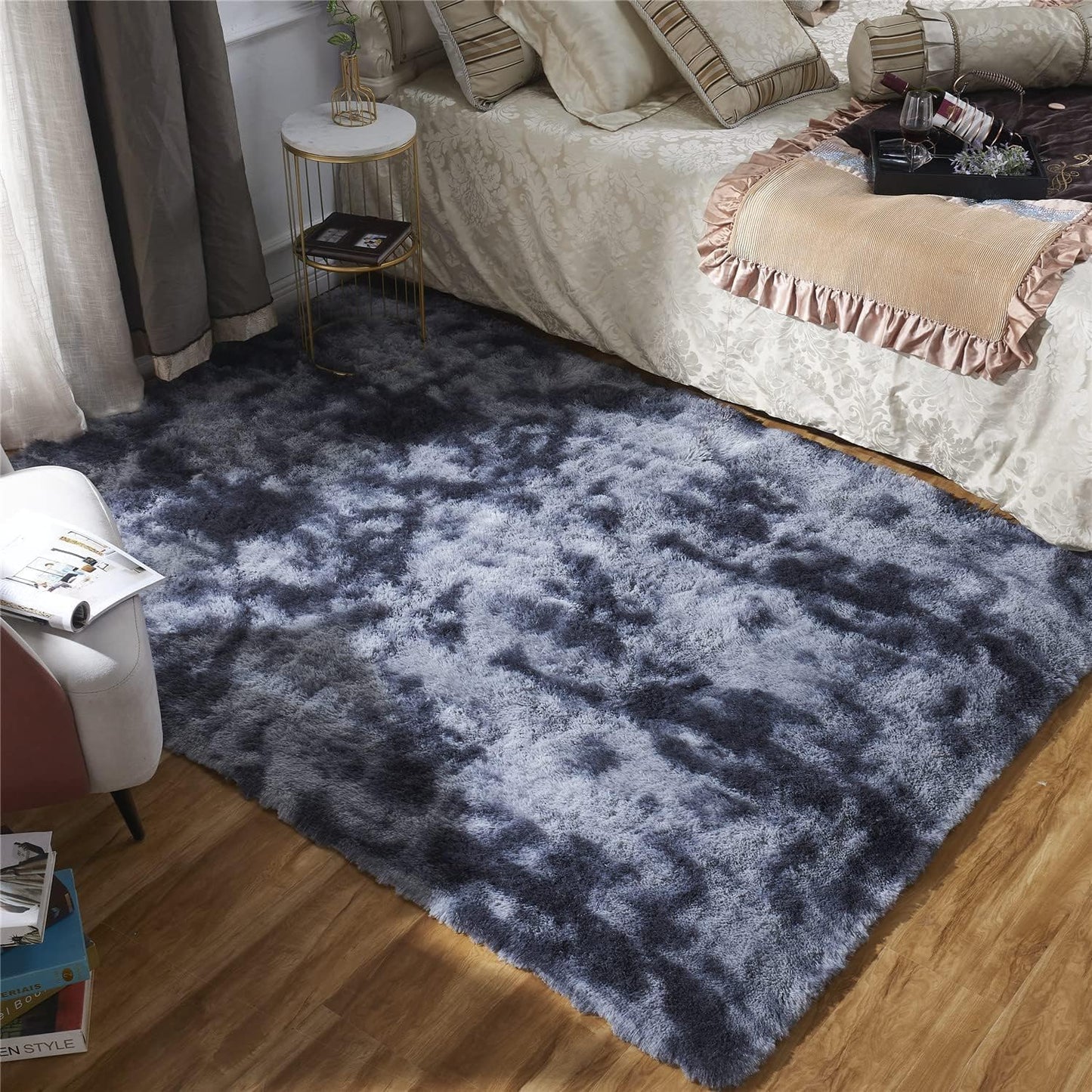 Rugs for Living Room Fluffy Area Rug Shaggy for Bedroom Soft Modern Luxury Fur Carpet for Kids Room Nursery Indoor Plush Furry Rug Comfy Home Decor Floor Mat (White, 80 * 150cm)